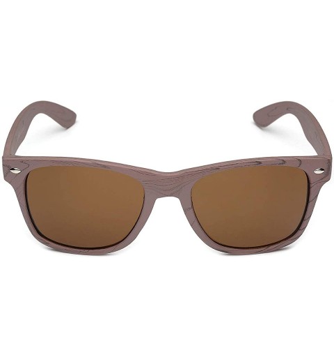 Wayfarer Rose Wood Print Frame Sunglasses - Brown - Brown - CD11OXKDI77 $10.97