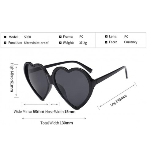Goggle Women Fashion Unisex Heart-shaped Shades Sunglasses Integrated UV Glasses (Pink) - Pink - CI18EK3AR0W $7.00