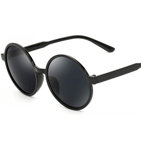 Goggle Vintage Sunglasses Custom Sunglasses Hipster Round Sunglasses Ladies Sunshade - Brilliant Black and Green Mercury - CJ...