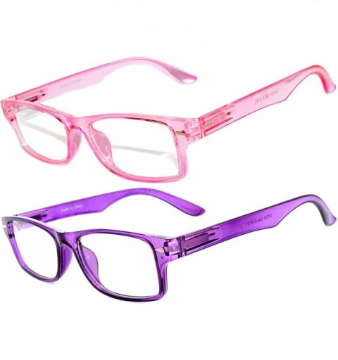 Rimless Narrow Retro Fashion Style Rectangular Frame Clear Lens Eyeglasses 2 Colors - Narrow_retro_pink_purple - CU182IXKD8S ...