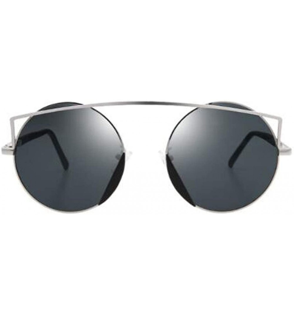 Aviator Stainless steel frame polarized sunglasses- anti-glare round lens - A - CG18RXG64LZ $101.24