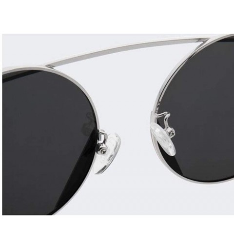Aviator Stainless steel frame polarized sunglasses- anti-glare round lens - A - CG18RXG64LZ $101.24