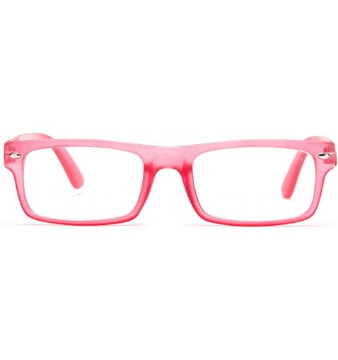 Square Unisex Clear Lens Squared Frame Translucent Fashion Glasses - Pink - CP11KQRUYJV $7.99