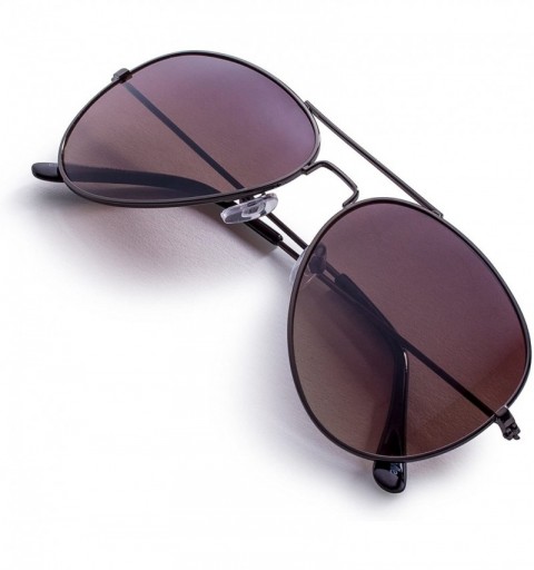 Sport Classic Aviator Pilot Flat Lens Sunglasses For Men and Women with Protective Bag - 100% UV Protection - CP128SLZ5NB $19.08
