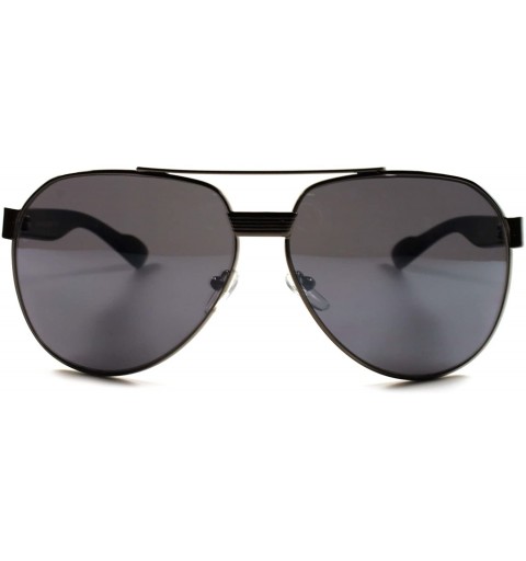 Oversized Designer Stylish Military Mens Womens Oversized Air Force Style Sunglasses - Black - CY18XHA3EQL $21.43