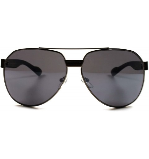 Oversized Designer Stylish Military Mens Womens Oversized Air Force Style Sunglasses - Black - CY18XHA3EQL $9.00