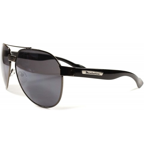 Oversized Designer Stylish Military Mens Womens Oversized Air Force Style Sunglasses - Black - CY18XHA3EQL $9.00