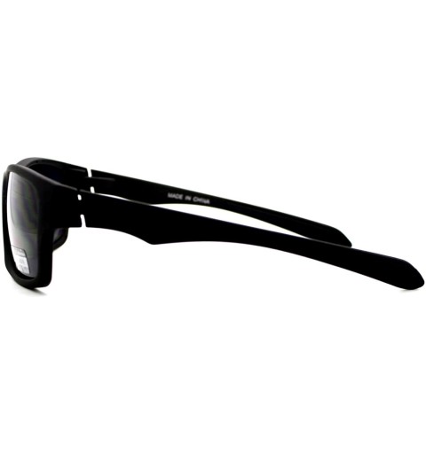 Oval Mens Minimal All Black Ribberized Matte Sport Oval Warp Plastic Sunglasses - CG11YW4AC6N $11.00