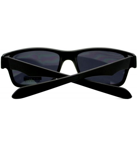 Oval Mens Minimal All Black Ribberized Matte Sport Oval Warp Plastic Sunglasses - CG11YW4AC6N $11.00