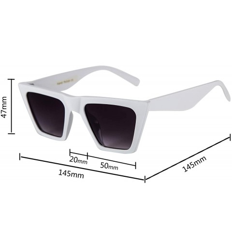 Aviator Vintage Square Cat Eye Sunglasses Women Fashion Small Cateye Sunglasses B2473 - 1 - CU18SIS3GKZ $13.79