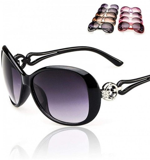 Oval Women Fashion Oval Shape UV400 Framed Sunglasses Sunglasses - Black - C51987Y9GR2 $12.49