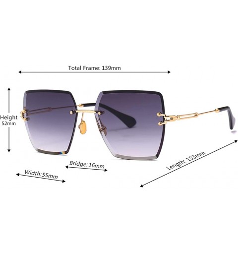 Oversized Fashion Men women Oversized Frameless Candy color Sunglasses UV400 - Gray - CW18NHOMR50 $10.62