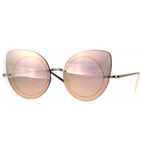Cat Eye Womens Gradient Hippie Cat Eye Flat Lens Groovy Sunglasses - Pink Mirror - CJ1884L6DSQ $7.24