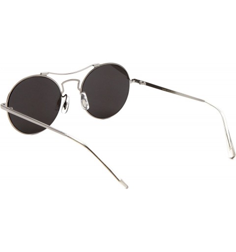 Aviator Round Aviator Fashion Women Flat Color Mirrored Reflective Glasses - Silver - CS187DYGY2Y $11.36