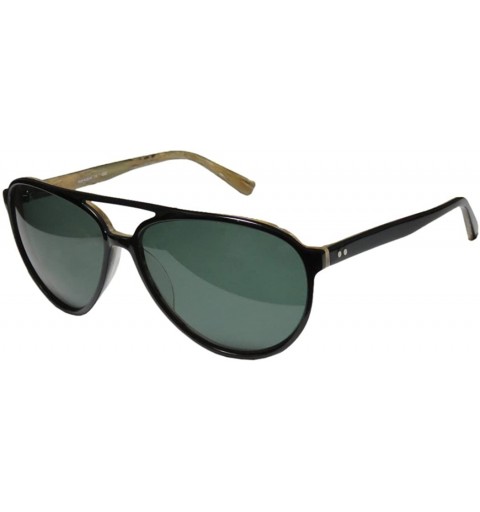 Aviator 8051 Mens/Womens Aviator Full-rim 100% UVA & UVB Lenses Sunglasses/Shades - Black / Horn - CC11BT8M39Z $34.90