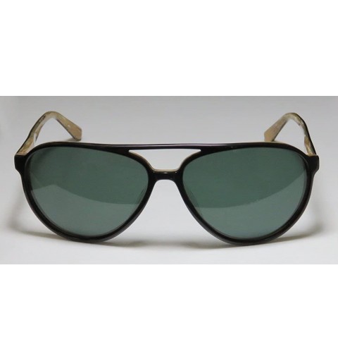 Aviator 8051 Mens/Womens Aviator Full-rim 100% UVA & UVB Lenses Sunglasses/Shades - Black / Horn - CC11BT8M39Z $34.90