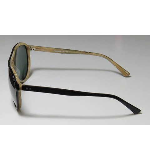 Aviator 8051 Mens/Womens Aviator Full-rim 100% UVA & UVB Lenses Sunglasses/Shades - Black / Horn - CC11BT8M39Z $34.90