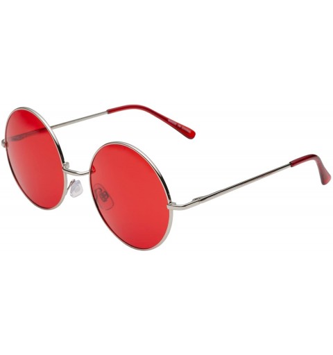 Oversized Oversized Large Round Sunglasses for Women Rainbow Mirrored - Red Lens - CA1206P1L3P $12.02