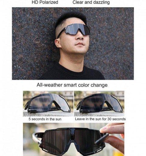 Sport UV-Resistant Polarized Outdoor Sports Cycling Sunglasses - Coating Black Green - CV196Z6M5TW $12.19