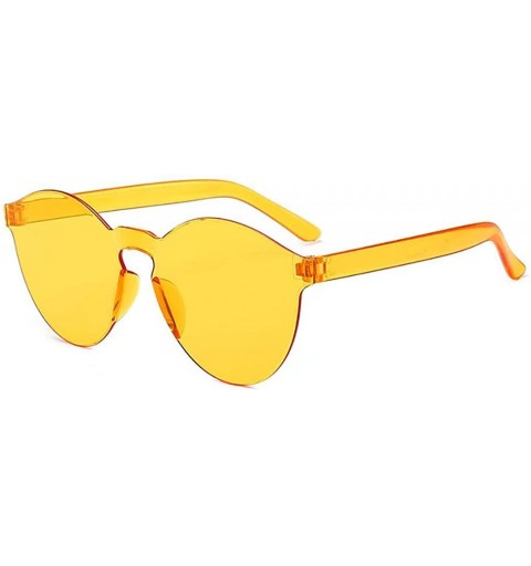 Round Unisex Fashion Candy Colors Round Outdoor Sunglasses - Dark Yellow - CS199XQHODN $17.36