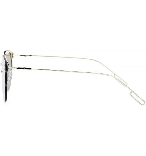 Rimless Rimless Flat Top Flat Lens Sunglasses Womens Eyewear Thin Metal Frame - Silver (Silver Mirror) - CW188KKWS3Q $11.96