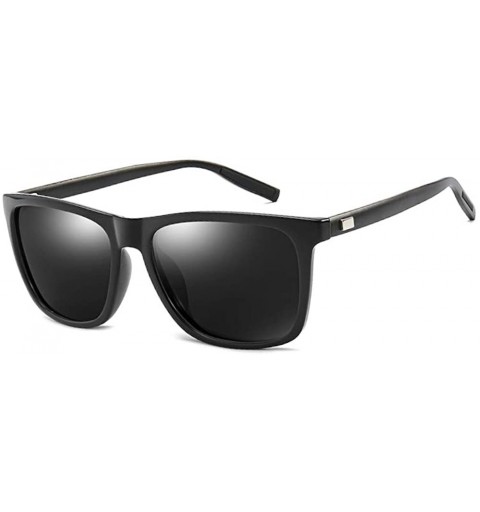 Wayfarer Polarized Sunglasses for Men-Metal Frame Aviator Sunglasses UV 400 Protection - Black/Grey-09 - CH18KI2NKCD $26.29
