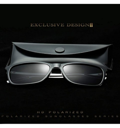 Wayfarer Polarized Sunglasses for Men-Metal Frame Aviator Sunglasses UV 400 Protection - Black/Grey-09 - CH18KI2NKCD $27.27