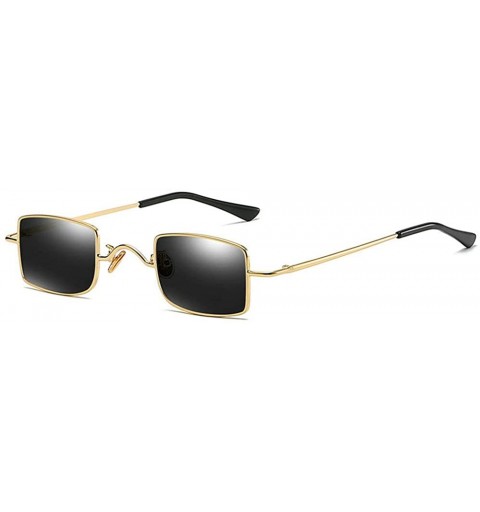 Square Sexy Women Small Frame Chic Vintage Brand Designer Rectangular Sunglasses UV400 - Gold&gray - CY18NY7L538 $10.93