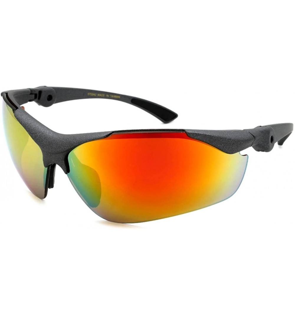 Rimless Sleek Sports Sunglasses with Adjustable Temples 570042/REV - Matte Grey - CS125Y50Y4J $10.29