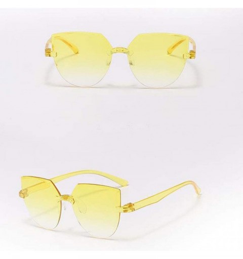 Rimless Sunglasses Glasses Blocking Frameless Multilateral - H - C71906Q9DLI $9.14