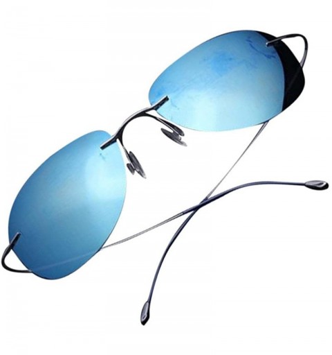 Wayfarer Men's Retro Polarized Sunglasses Unbreakable Frame Sunglasses For Cyling Fishing Driving - Silver Frame Blue Lens - ...