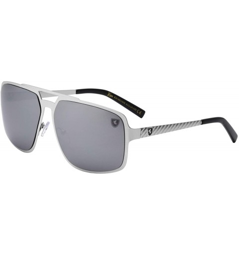 Aviator Downforce Flat Thin Frame Modern Geometric Aviator Sunglasses - Grey Silver - CY199LUN5C0 $61.33
