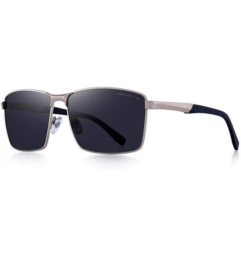 Aviator DESIGN Men Classic Rectangle Sunglasses HD Polarized Sun Glasses For C01 Black - C03 Silver - CO18XE070OG $37.44