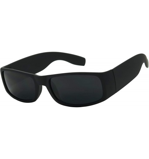 Rectangular Super Flat Top Hardcore Cholo OG Gangster Dark Black Matte Frame Rectangular Bulky Square Sunglasses - CM18WI2W5C...