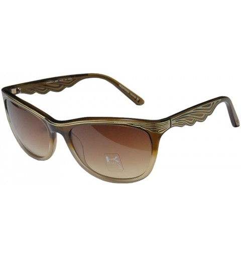 Rectangular 6969k Womens/Ladies Designer Full-rim Gradient Lenses Sunglasses/Sun Glasses - Umber / Gold - C211ZRG8CSV $21.68