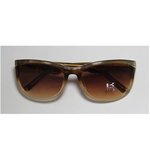 Rectangular 6969k Womens/Ladies Designer Full-rim Gradient Lenses Sunglasses/Sun Glasses - Umber / Gold - C211ZRG8CSV $21.68