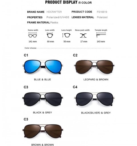 Goggle Classic Aviator Mirrored Flat Lens Sunglasses Metal Frame For Men - Leopard Brown - C118WK6H0II $12.88