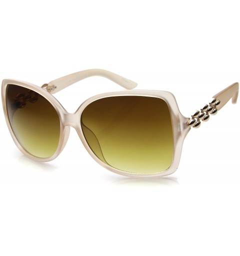 Butterfly Women's Oversize Metal Temple Accent Gradient Lens Butterfly Sunglasses 62mm - Creme-gold / Amber - C7126OMUDHJ $11.55