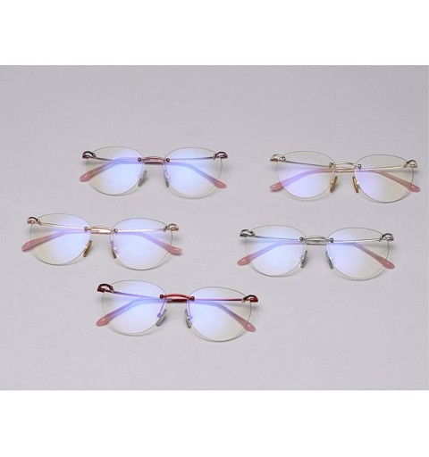 Rimless Fashion Cat Flat Mirror Rimless Glasses Frame Female Brand Designer Vintage Lady Eyeglasses Frames - CJ18U0ZI6A6 $10.90