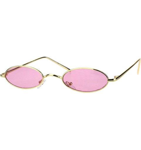 Aviator Mens Narrow Oval Pimp Daddy Gold Metal Rim Sunglasses - Pink - CF18HD703OX $12.17