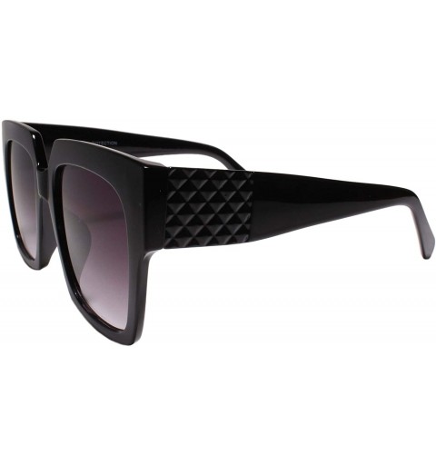 Square Oversized Exaggerated Retro Large Square Designer Womens Sunglasses - Black - C3195D6RHID $19.06