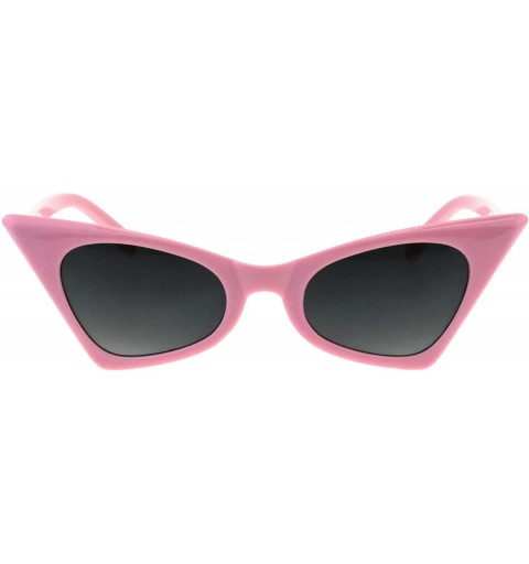 Cat Eye Womens 80s Futuristic Narrow Gothic Cat Eye Sunglasses - Pink Black - CJ18E07AD2L $9.16