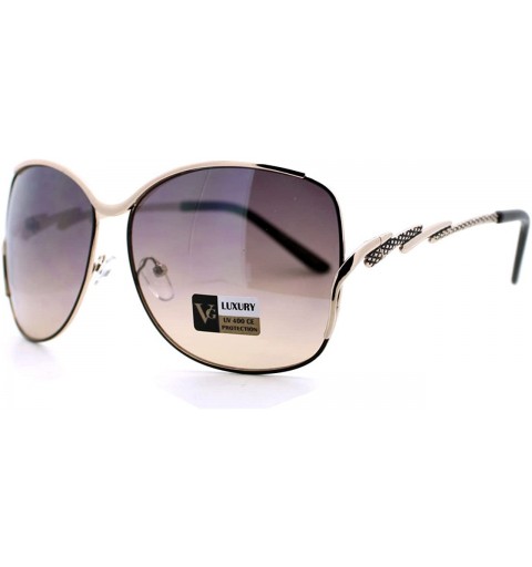 Square VG Occhiali Sunglasses Womens Designer Fashion Square Metal Frame - Gold Black - CB12CJ00KCD $23.05