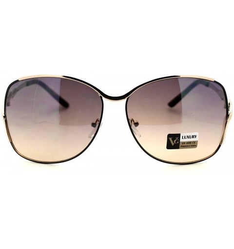 Square VG Occhiali Sunglasses Womens Designer Fashion Square Metal Frame - Gold Black - CB12CJ00KCD $12.45
