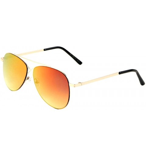 Rimless Rimless Round Aviator Crossed Bridge Color Mirror Sunglasses - Red - CC197MNKH0O $13.83