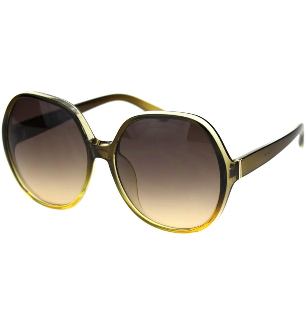 Round Oversized Round Sunglasses Womens Vintage Fashion Ombre Translucent Colors - Olive - C918WZ9W848 $11.25