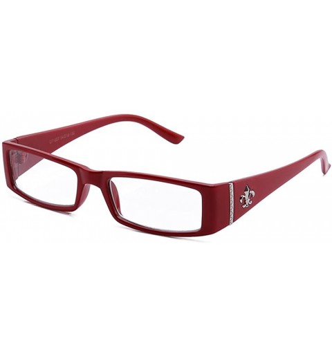 Rimless Classic Squared Sleek Fashion Clear Glasses for Women - 1857 Red - CF11U9Q81NP $8.46