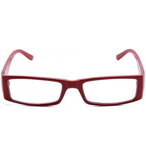 Rimless Classic Squared Sleek Fashion Clear Glasses for Women - 1857 Red - CF11U9Q81NP $8.46