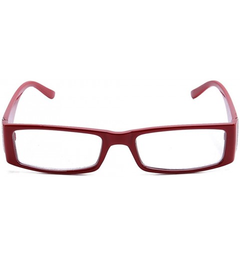 Rimless Classic Squared Sleek Fashion Clear Glasses for Women - 1857 Red - CF11U9Q81NP $8.46