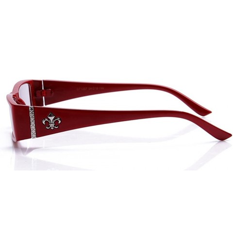 Rimless Classic Squared Sleek Fashion Clear Glasses for Women - 1857 Red - CF11U9Q81NP $8.46